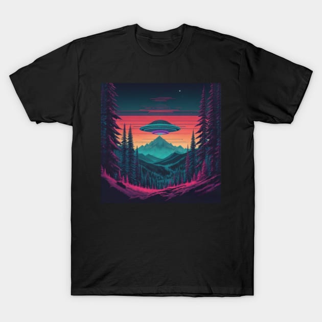 UFO Chronicles Podcast - UFO Glitch Artwork V4 T-Shirt by UFO CHRONICLES PODCAST